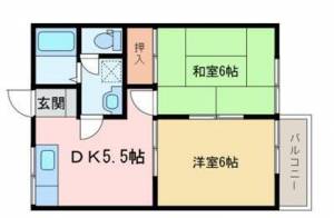 サンハイツ白萩 203の間取り画像