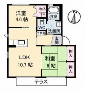 シャーメゾン江口 A棟 102の間取り画像