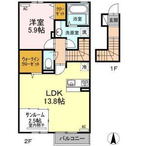 パールリリィ 203の間取り画像