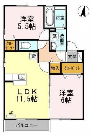 レジデンシア江口橋　Ｂ棟 202の間取り画像