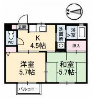 フローラル久保田 A203の間取り画像