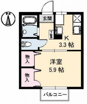 ディアス江口 201の間取り画像