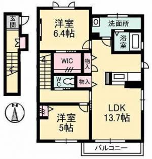 シャーメゾン上泉 201の間取り画像