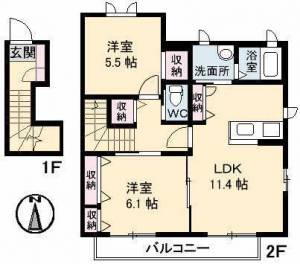 U.T.S.金栄　B棟 205の間取り画像