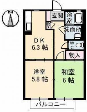 シャーメゾン加藤　C棟 107の間取り画像