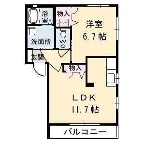 シャーメゾンさくら（坂井町） 202の間取り画像