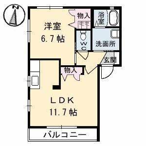 シャーメゾンさくら（坂井町） 201の間取り画像