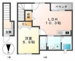 グリーンハイツ　フジタ 202の間取り画像