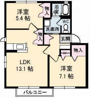 ハーモニー桜木　B棟 105の間取り画像