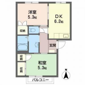 ハーティハイツ繁本 202の間取り画像