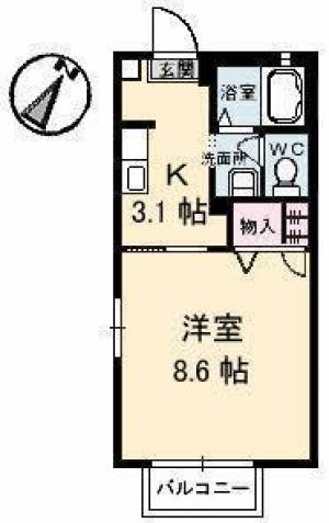 シャーメゾン坂井町 102の間取り画像