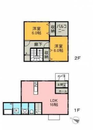 カンパニア西の土居 304の間取り画像