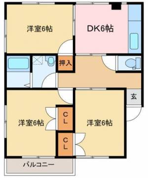 ビラ岸の上 1F東の間取り画像