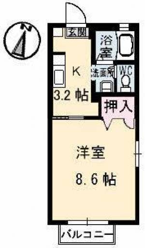 シャーメゾン八雲　B棟 107の間取り画像