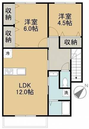 メゾンMB八幡 102の間取り画像