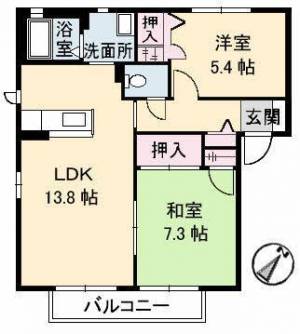 バリュージュ新須賀Ⅱ 101の間取り画像