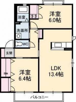 ハーティハイツⅢ　Ｃ棟 206の間取り画像