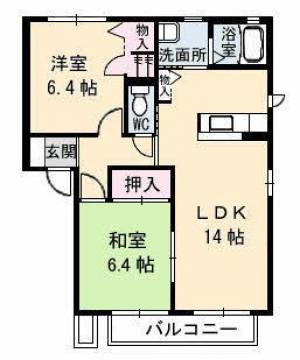 ハーティハイツⅢ　Ａ棟 102の間取り画像