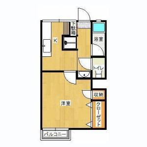 ドミール新須賀（旧若葉壮） A202の間取り画像