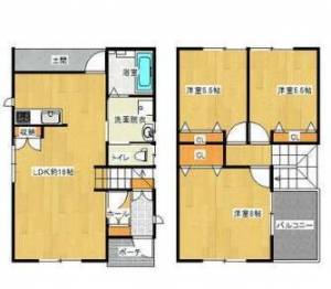 田の上2丁目9-32貸家 東の間取り画像