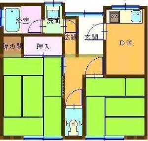 望月貸家 南西の間取り画像