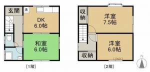 岸の上２丁目貸家 東-1の間取り画像