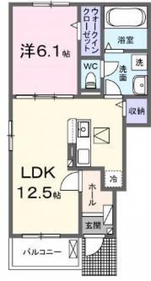 カナン樋之口　B 101の間取り画像