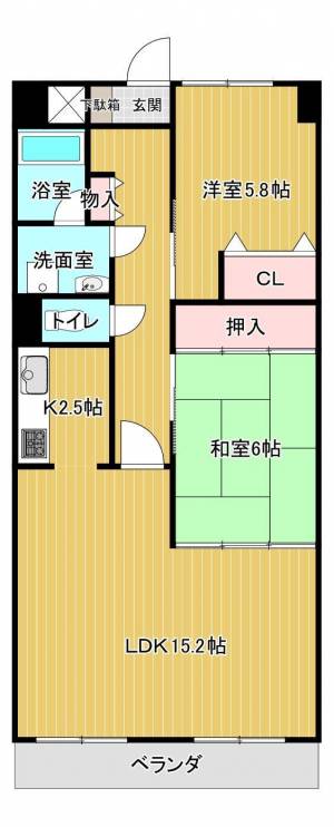 スカール喜多川Ｂ棟 702の間取り画像