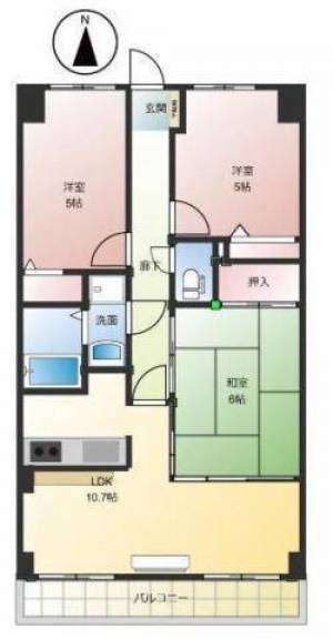 スカール喜多川Ｂ棟 303の間取り画像