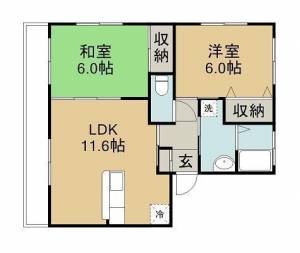 フレスコマンションⅢ　B棟 201の間取り画像