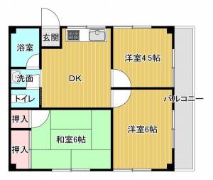 朔日市マンション 402の間取り画像