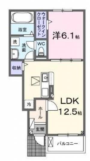 カナン樋之口　B 103の間取り画像