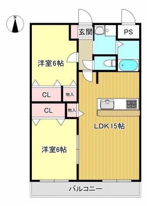 パレロワイヤル小松町 105の間取り画像