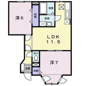 パステーク・古川　Ｃ棟 102の間取り画像