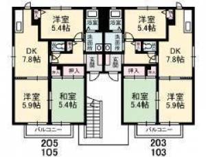 メゾンリブラ新町　Ｂ棟 105の間取り画像