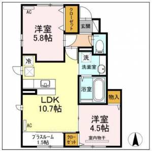 スクエア古川　C棟 103の間取り画像