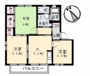 メゾン喜多川　Ｄ棟 110の間取り画像