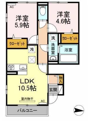 D-room喜多川　B棟 103の間取り画像