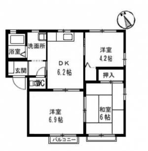 メゾン喜多川　Ｅ棟 213の間取り画像