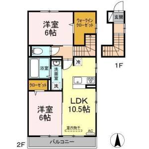 グランソレイユ A棟 201の間取り画像