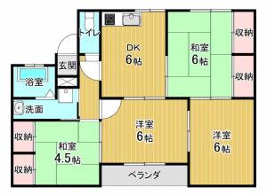 飯岡ハイツ 2-Dの間取り画像