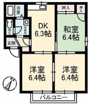 フレグランス真木　Ａ 202の間取り画像