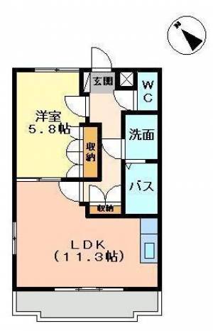 ヴィーヴル　弐番館 103の間取り画像