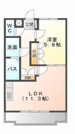 ヴィーヴル　弐番館 105の間取り画像