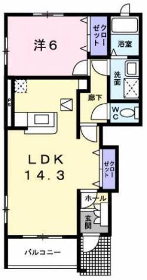 ミカドインＦＵＲＵＫＡＷＡ　Ａ 101の間取り画像