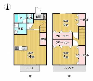 禎瑞ハイツⅡ Dの間取り画像