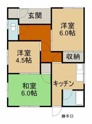 喜多川387－9貸家 3号の間取り画像