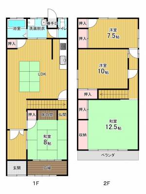 明屋敷120貸家 1の間取り画像