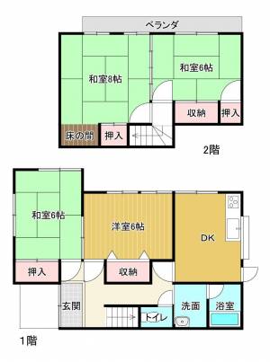 明神木182-25貸家 1の間取り画像