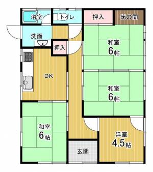 洲之内甲100-8　貸家 1の間取り画像